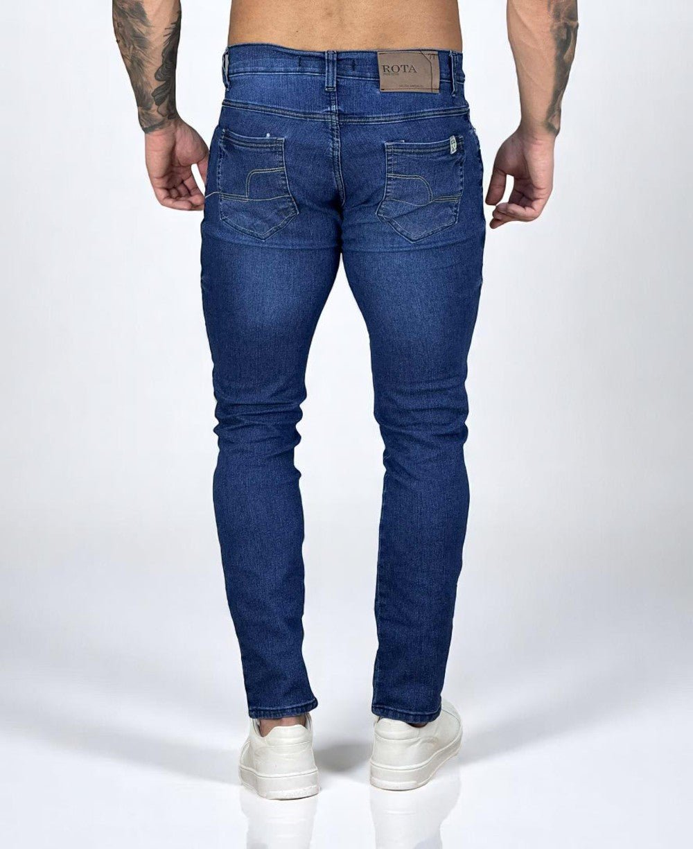 Calça Jeans Escuro Masculina com Lycra - Rota