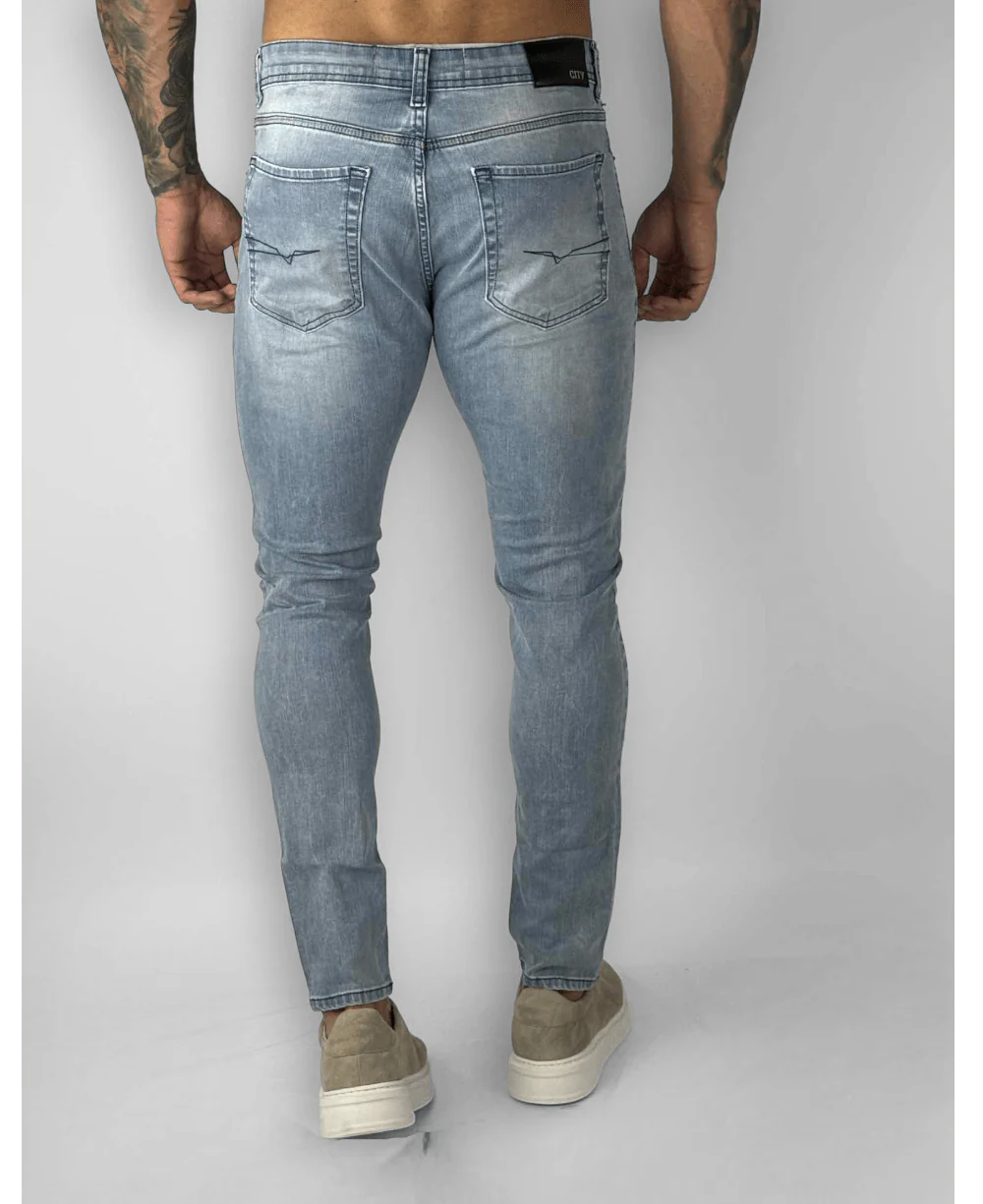 Calça Jeans Claro Destroyd - City Denim