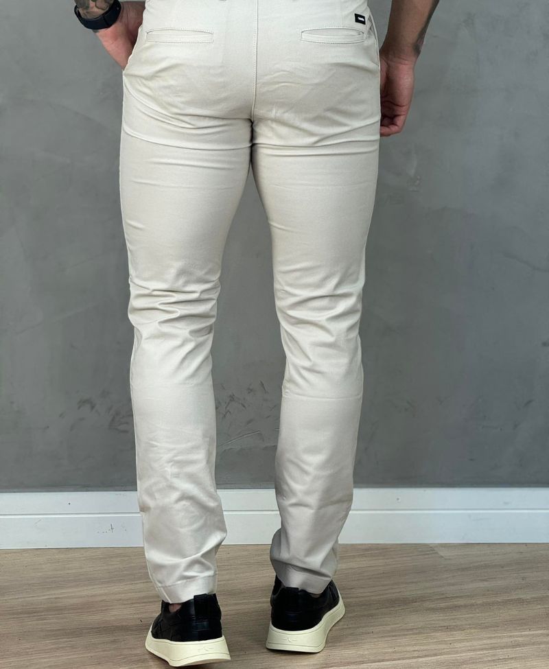 Calça Alfaiataria Areia Masculina Slim - Calvin Klein