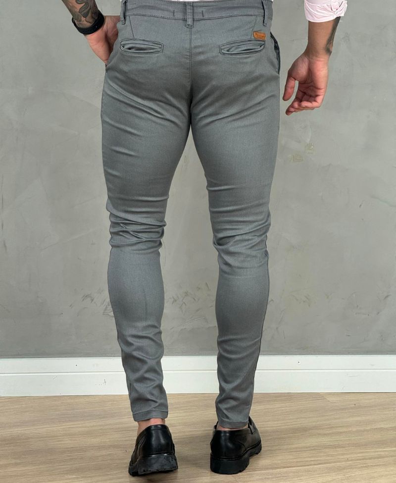 Calça Alfaiataria Cinza Masculina Super Skinny - Paladho´s Jeans