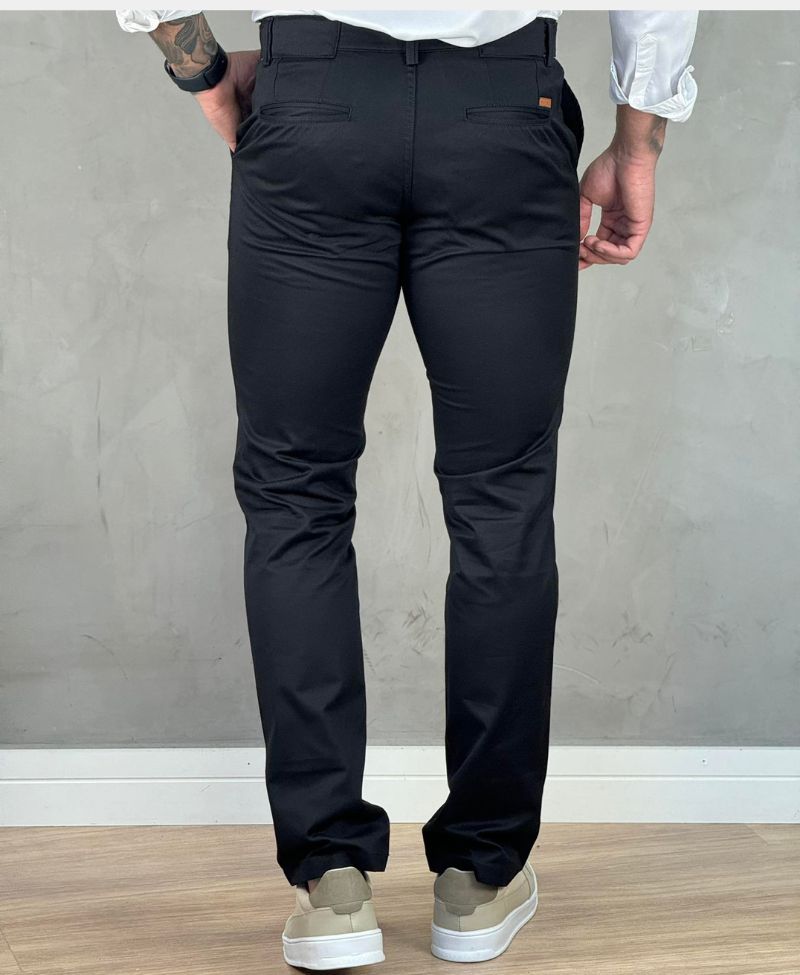 Calça Alfaiataria Preta Masculina Slim - Kanzo