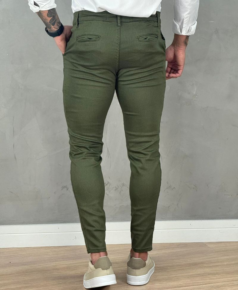 Calça Alfaiataria Verde Masculina Super Skinny - Truehero
