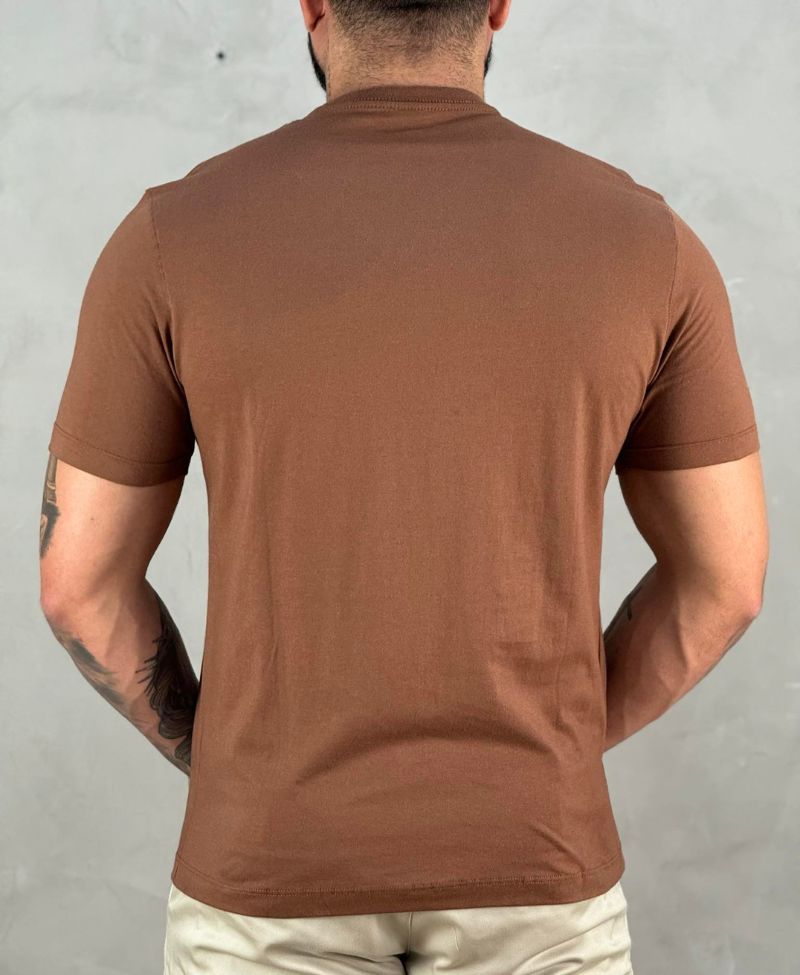 Camiseta Marrom Chocolate Masculina Malha Regular - Aramis