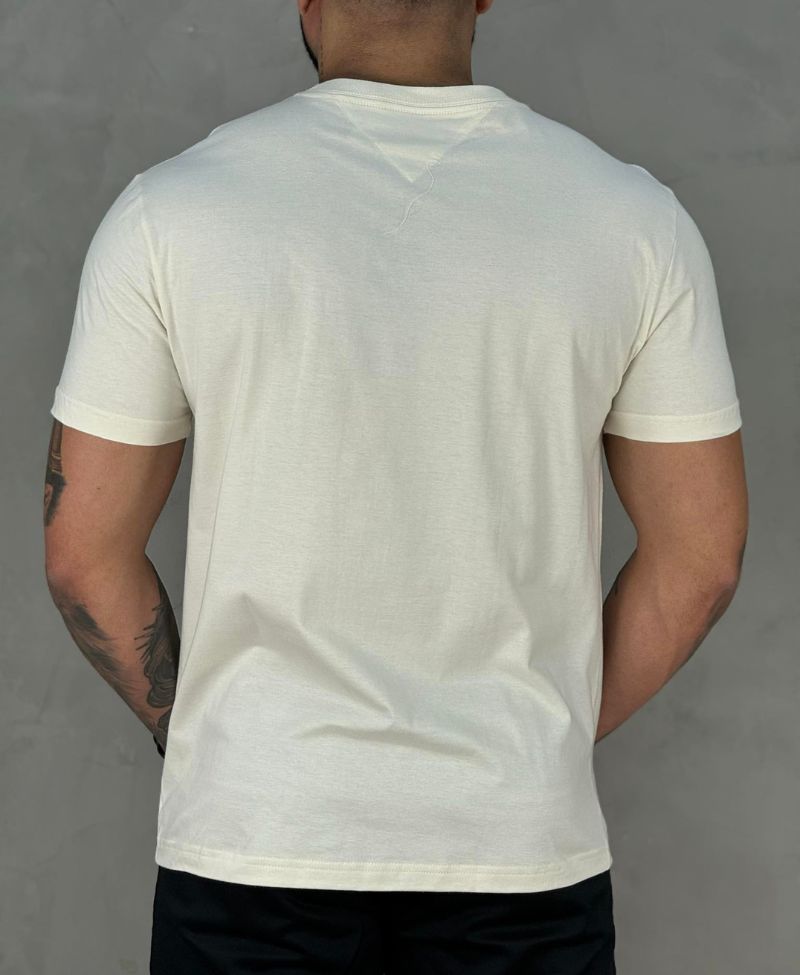 Camiseta Off White Masculina Clássica Cotton - Tommy Hilfiger