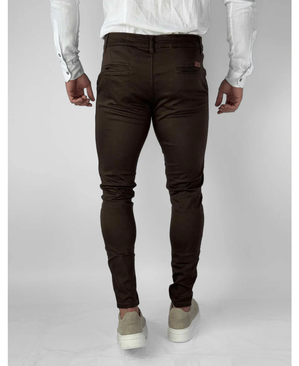 Calça Alfaiataria Marrom Masculina Super Skinny - Paladho´s Jeans