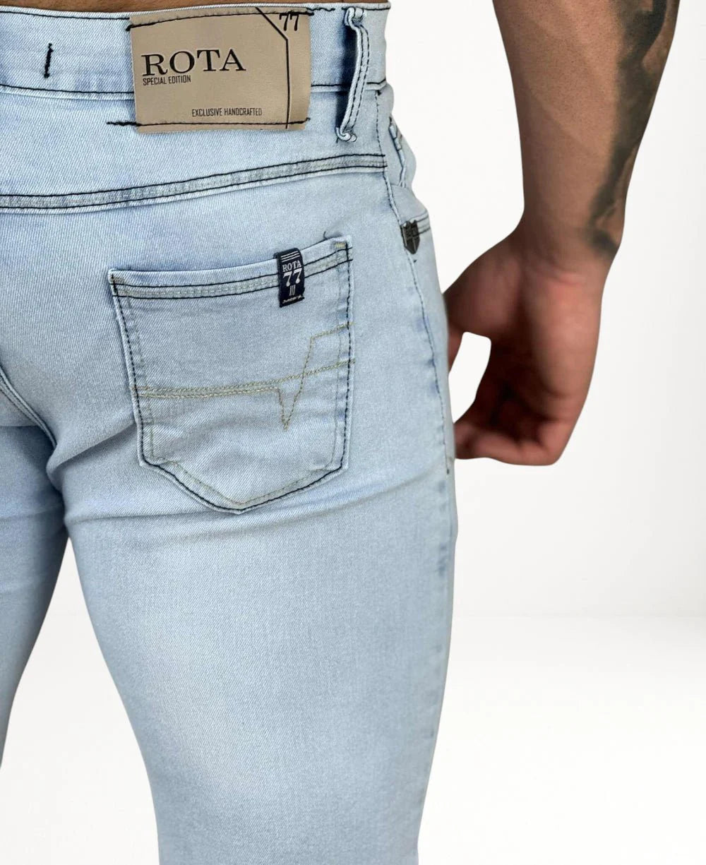 Calça Jeans Claro Masculina com Lycra - Rota 77