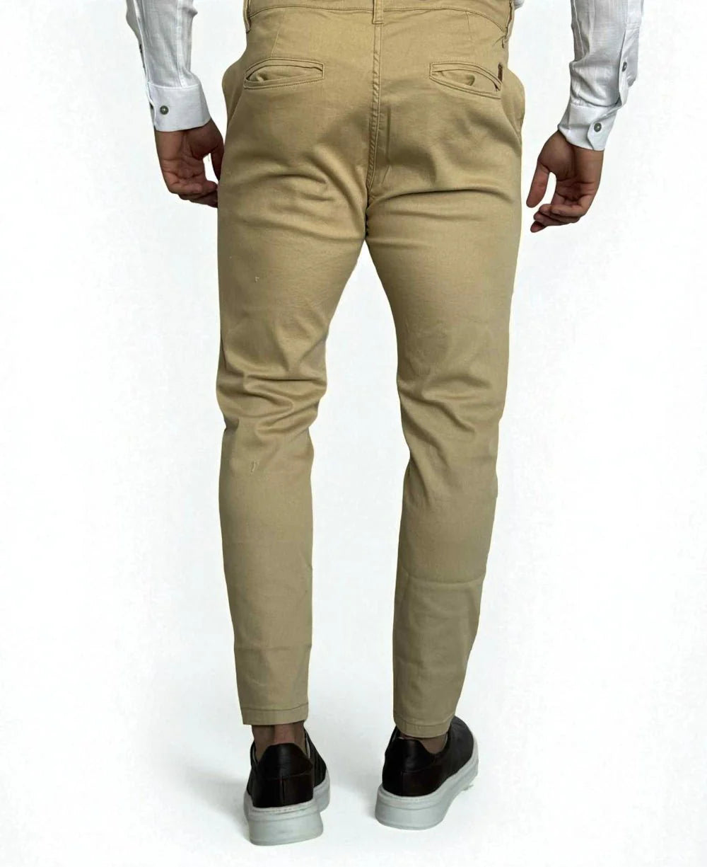 Calça Alfaiataria Bege com Regulagem - Truehero