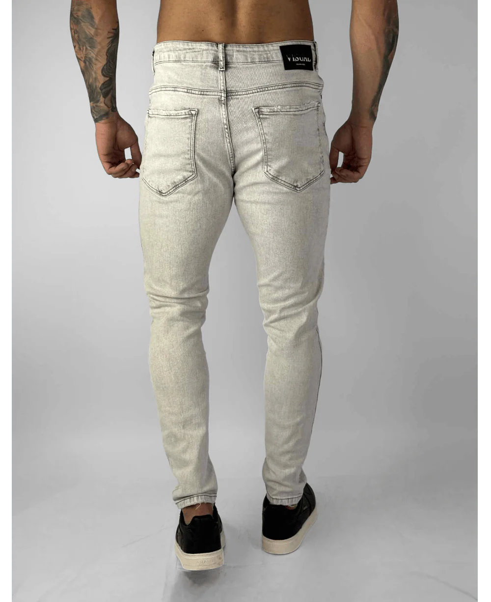 Calça Jeans Gelo Cinza Skinny - Visual Jeans
