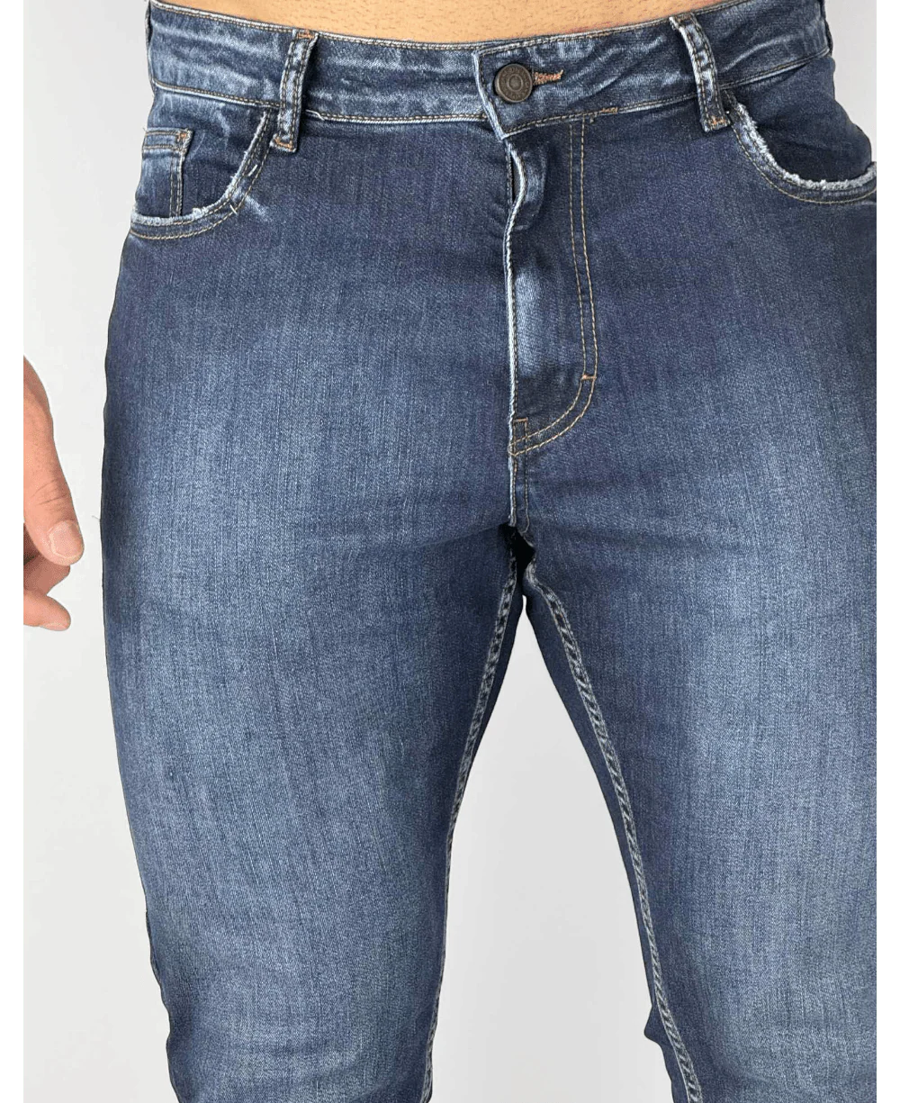 Calça Jeans Azul Escuro Skinny - Visual Jeans