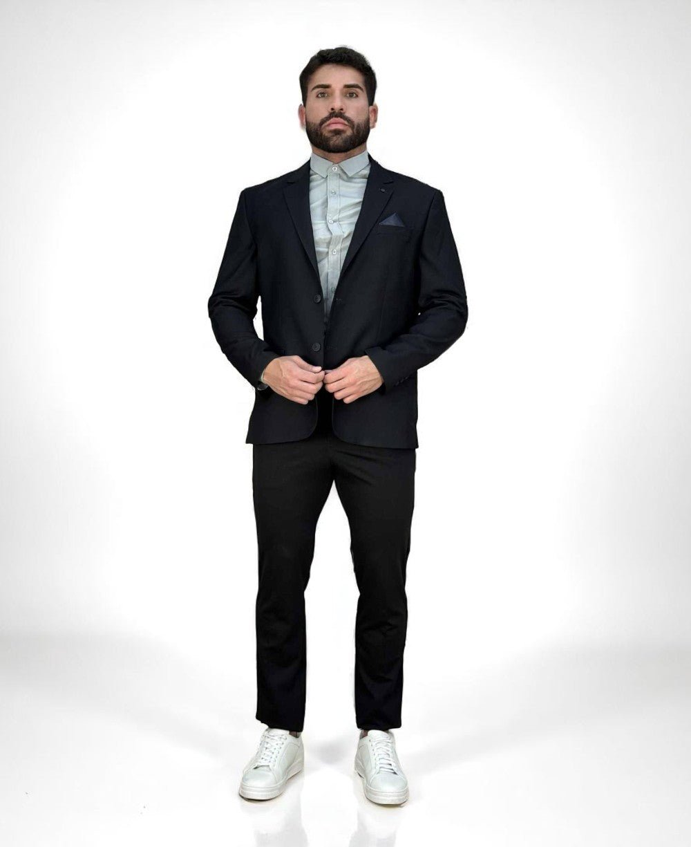 Calça Alfaiataria Preto Masculina Com Regulagem Slim - Guilherme Soul