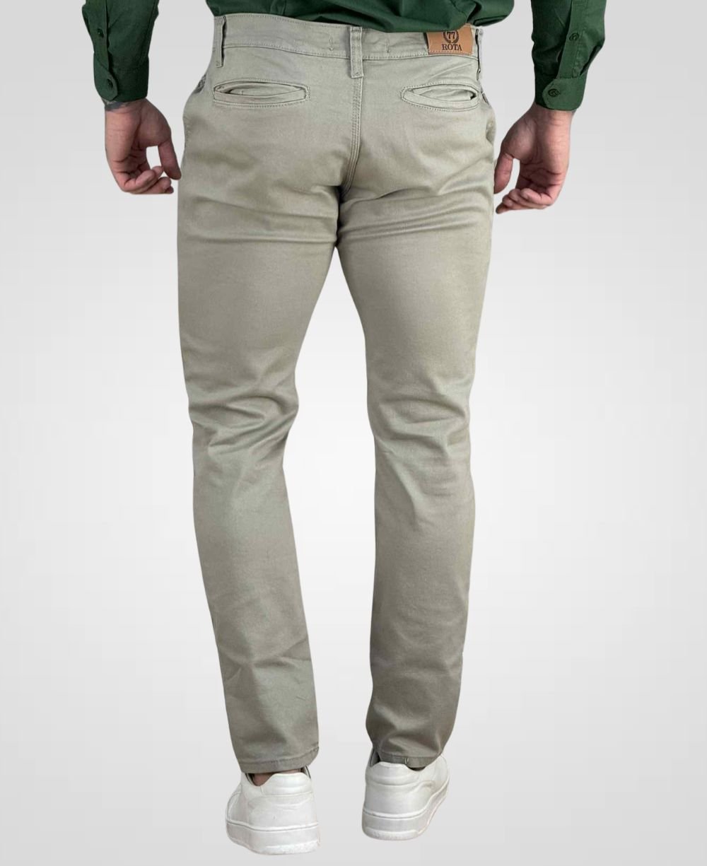 Calça Alfaiataria Caqui Masculino com Lycra - Rota 77