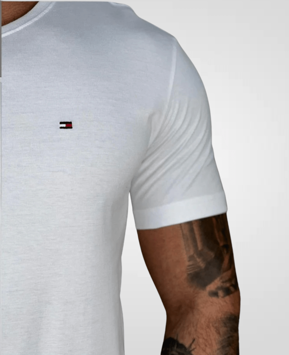 Camiseta Branco Masculina Classic Pima - Tommy Hilfiger