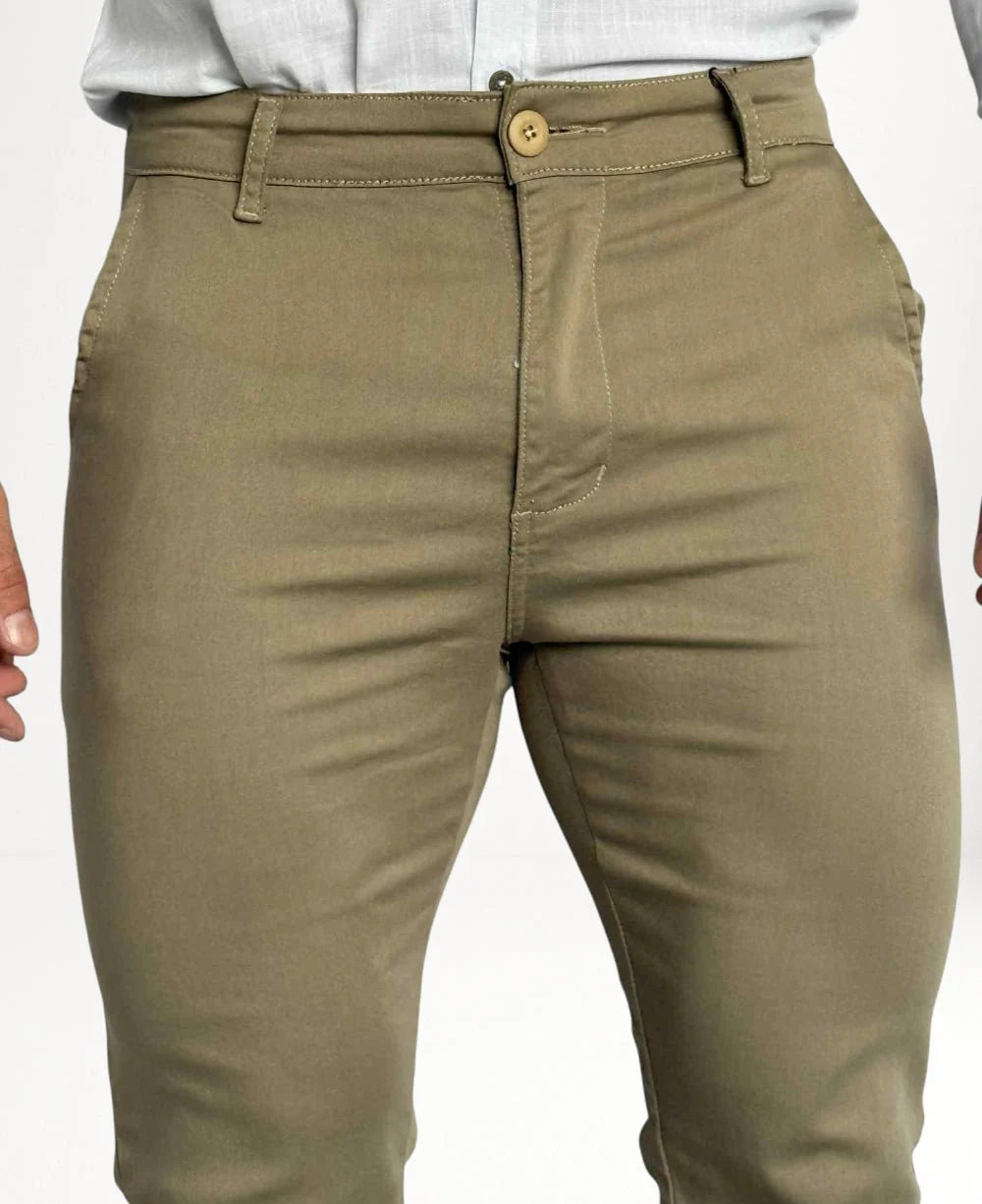 Calça Alfaiataria Caqui Slim Masculina - Codi Jeans