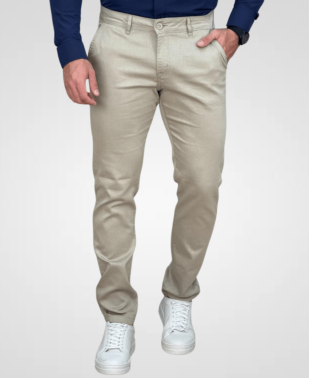 Calça Alfaiataria Caqui Masculina Slim - Paladho´s