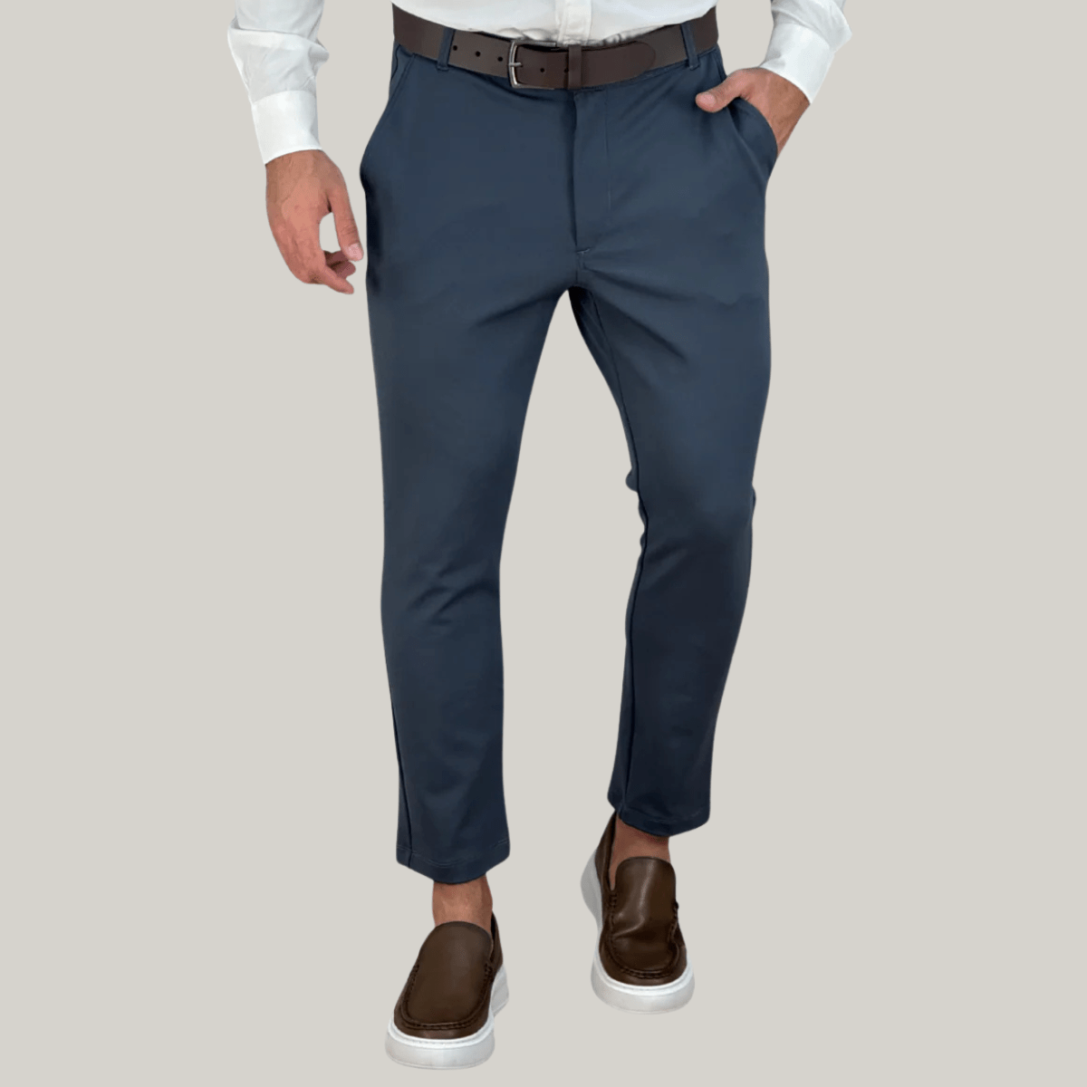 Calça Alfaiataria Cinza Chumbo Masculina Slim - DLZ