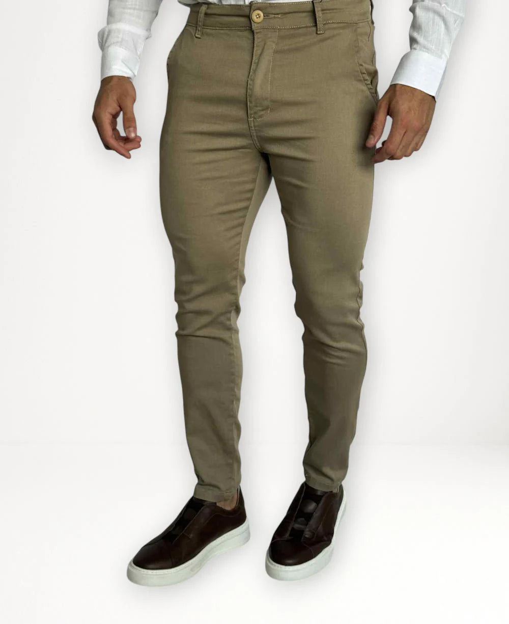 Calça Alfaiataria Caqui Slim Masculina - Codi Jeans
