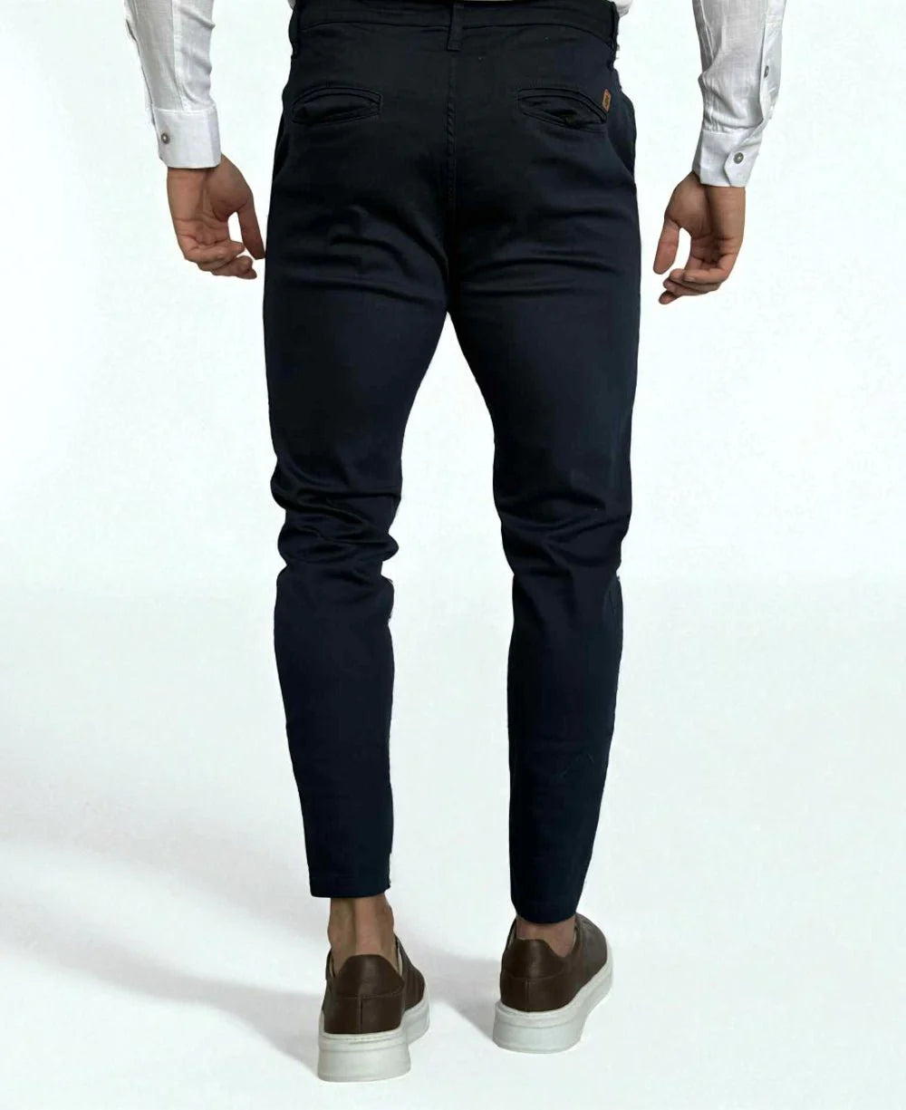 Calça Alfaiataria Azul Marinho com Regulagem  - Truehero