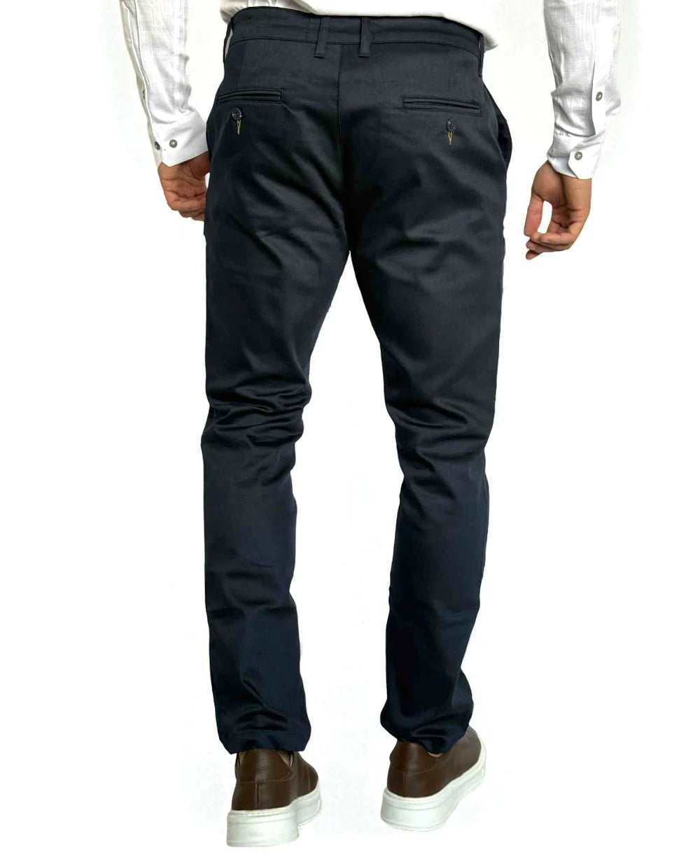 Calça Alfaiataria Azul Marinho Masculina Slim  -  Guilherme Soul