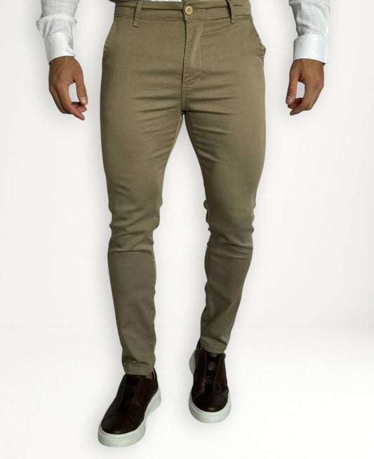 Calça Alfaiataria Caqui Slim Masculina - Codi Jeans