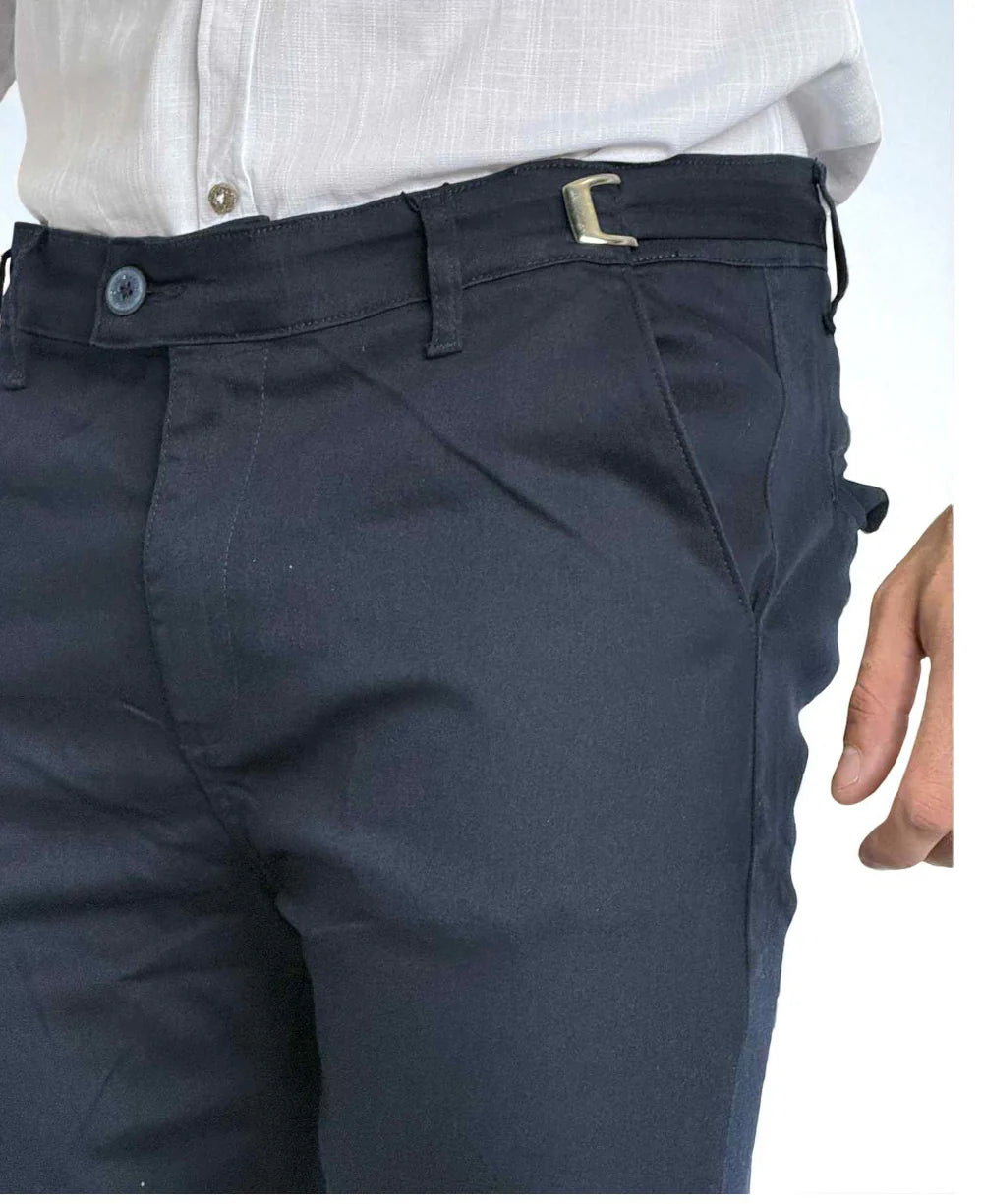 Calça Alfaiataria Azul Marinho com Regulagem  - Truehero