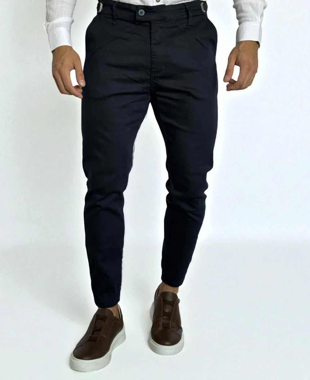 Calça Alfaiataria Azul Marinho com Regulagem  - Truehero