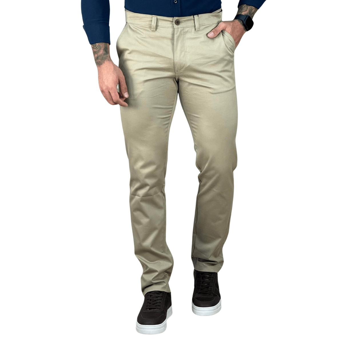 Calça Alfaiataria Caqui Masculina Slim - Kanzo