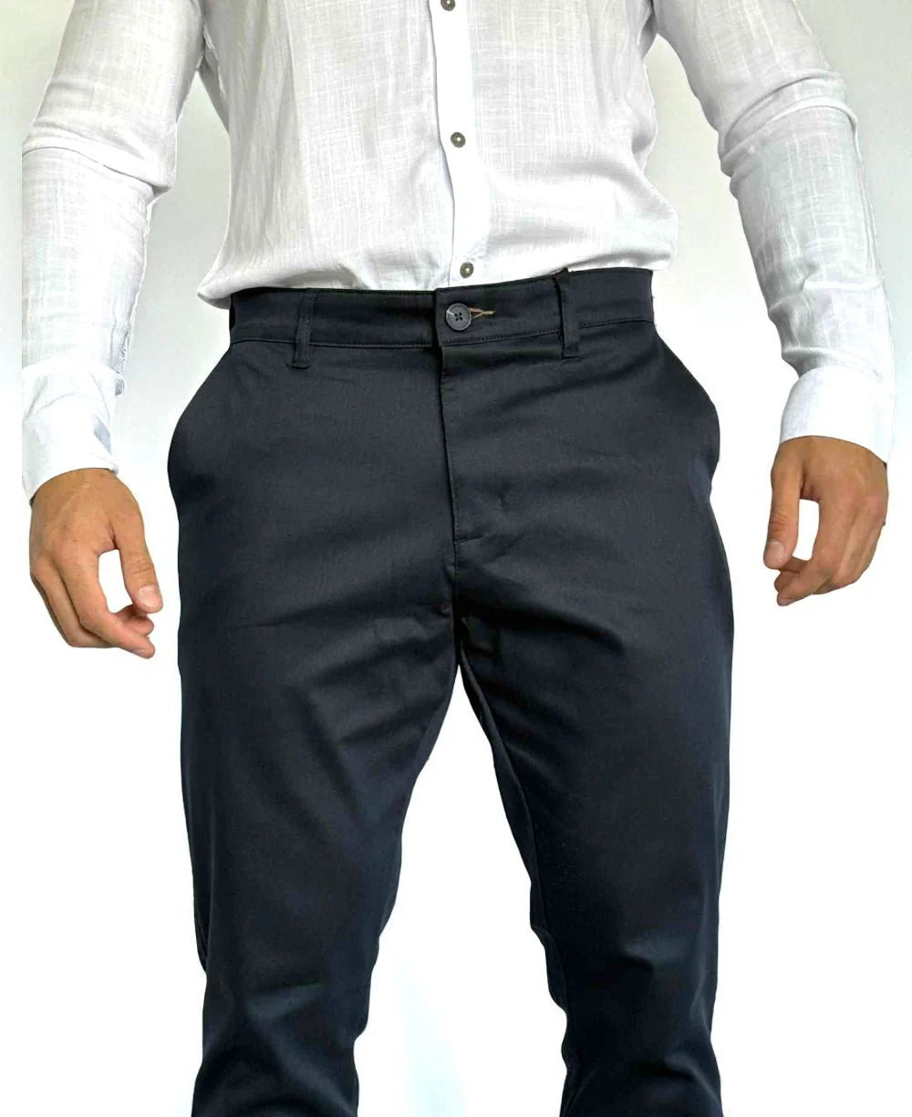 Calça Alfaiataria Azul Marinho Masculina Slim  -  Guilherme Soul