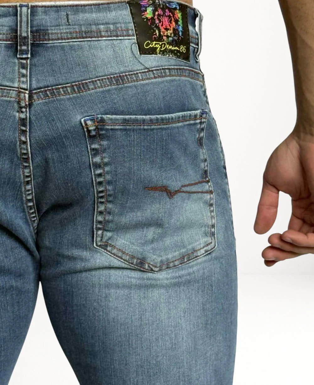 Calça Jeans Azul Sky Masculina Skinny- City Denim