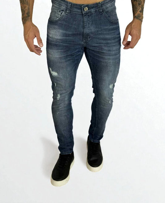Calça Jeans Azul Puidos Masculina Skinny- City Denim
