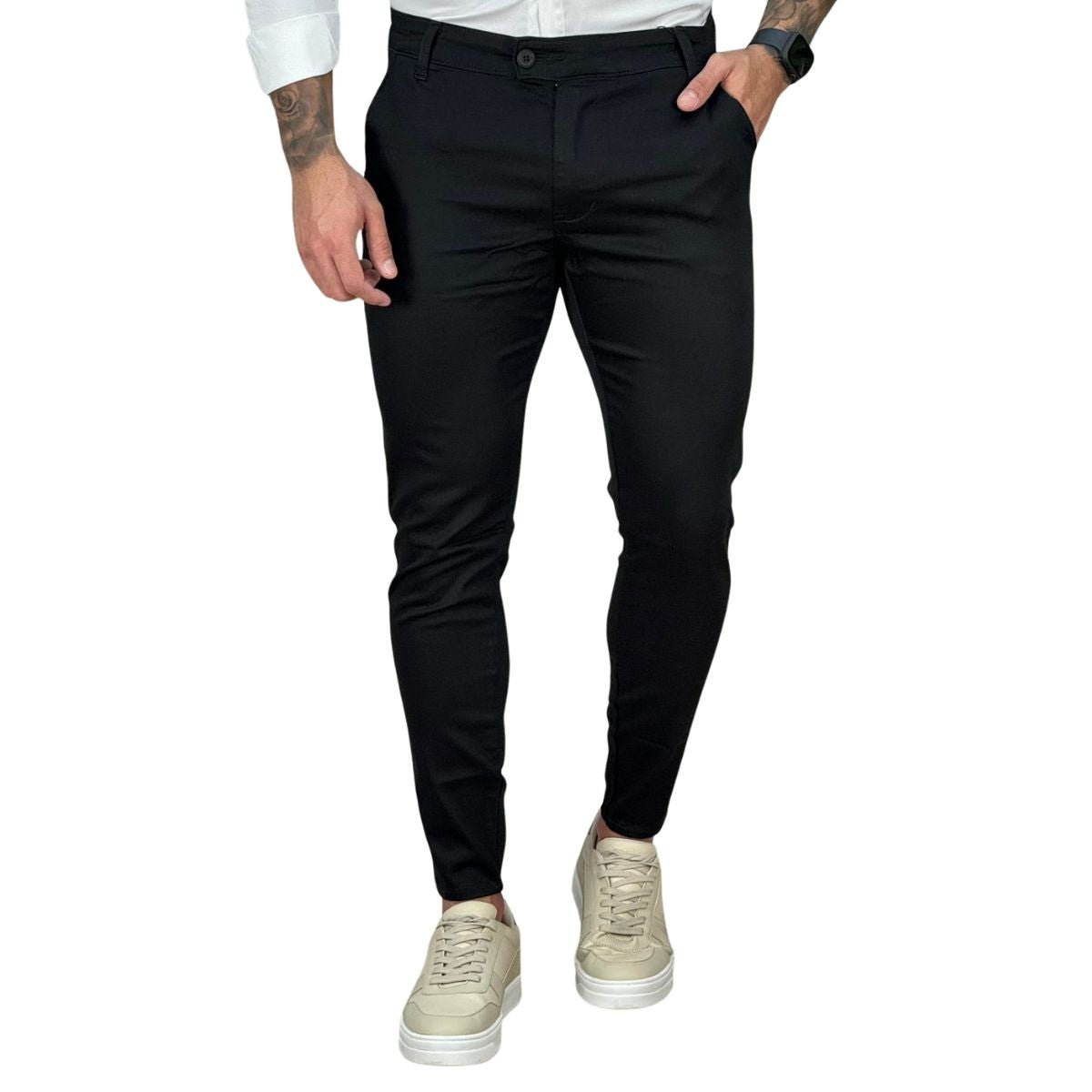Calça Alfaiataria Preta Masculina Skinny - Truehero