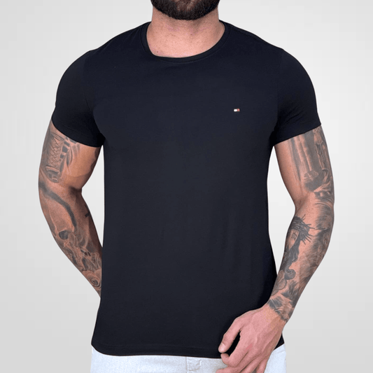 Camiseta Preto Masculina Classic Pima - Tommy Hilfiger
