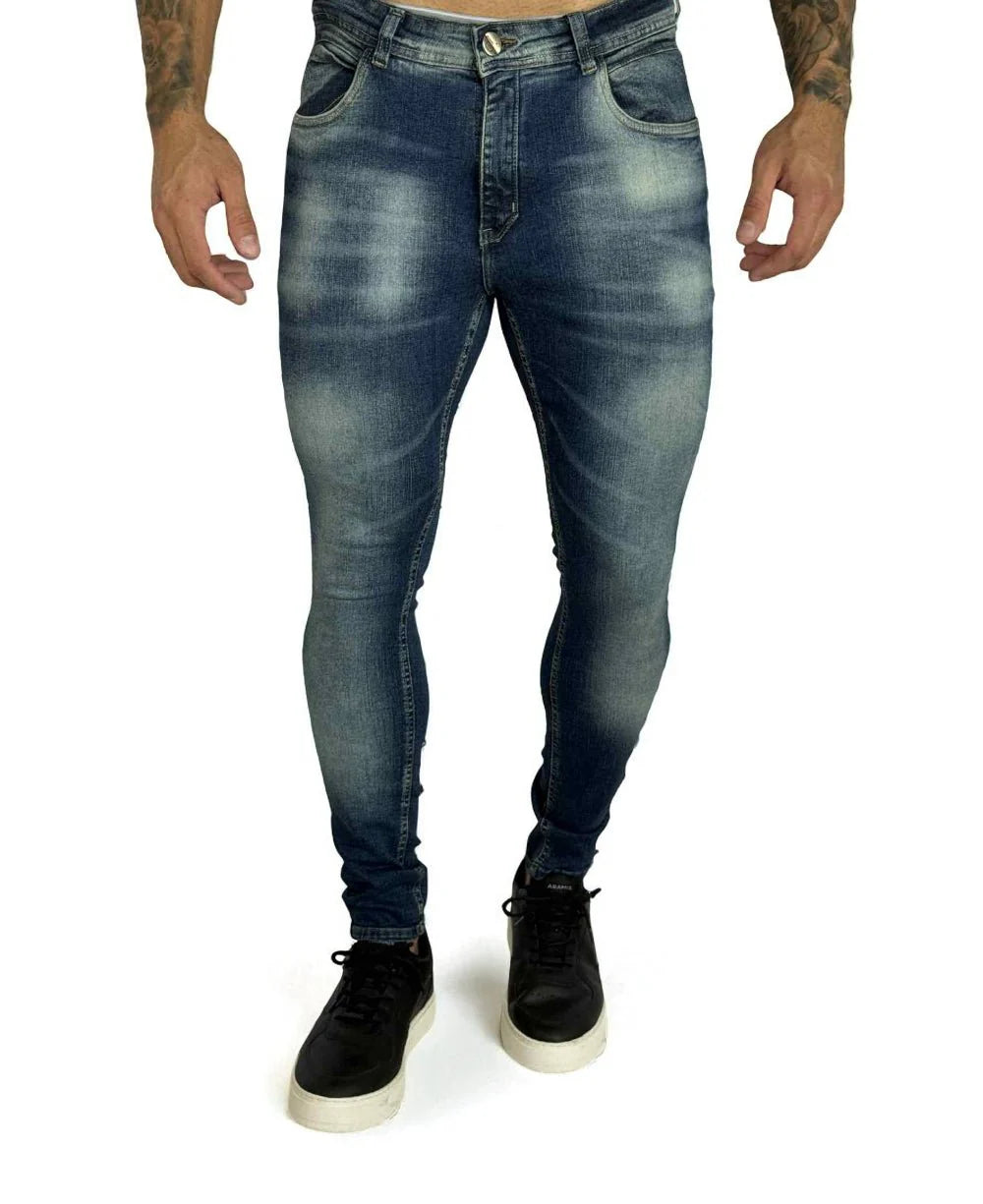Calça Jeans Azul Bigodes Masculina Skinny- City Denim