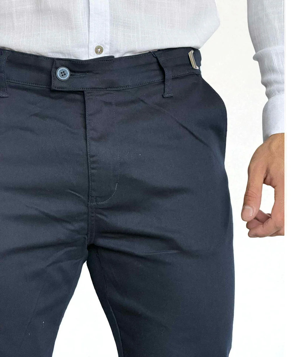 Calça Alfaiataria Azul Marinho com Regulagem  - Truehero