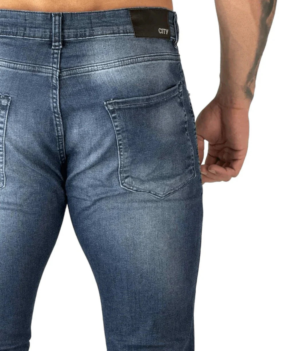Calça Jeans Azul Big Masculina Skinny- City Denim