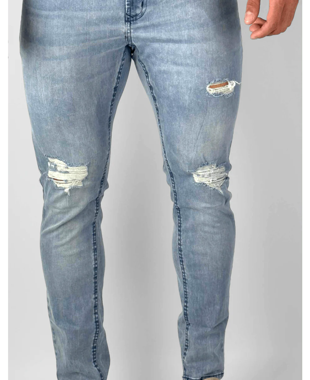 Calça Jeans Claro Destroyd - City Denim
