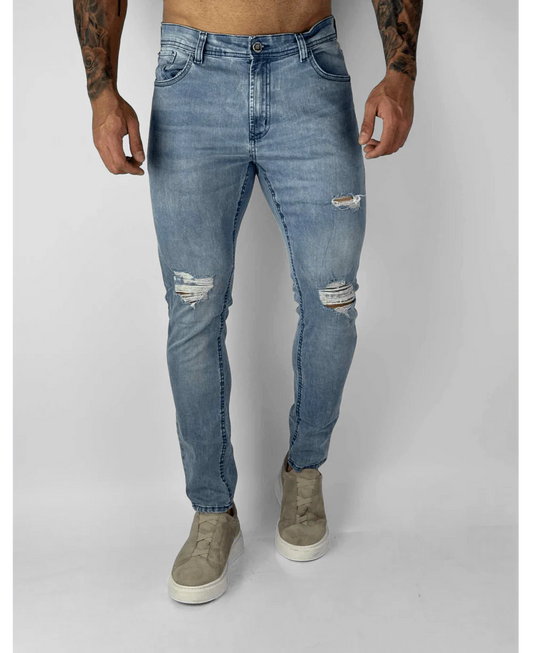 Calça Jeans Claro Destroyd - City Denim