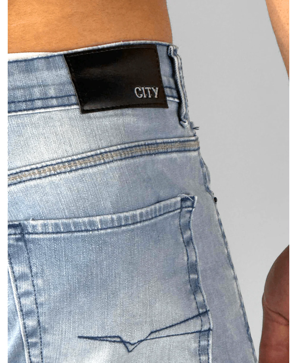 Calça Jeans Claro Destroyd - City Denim