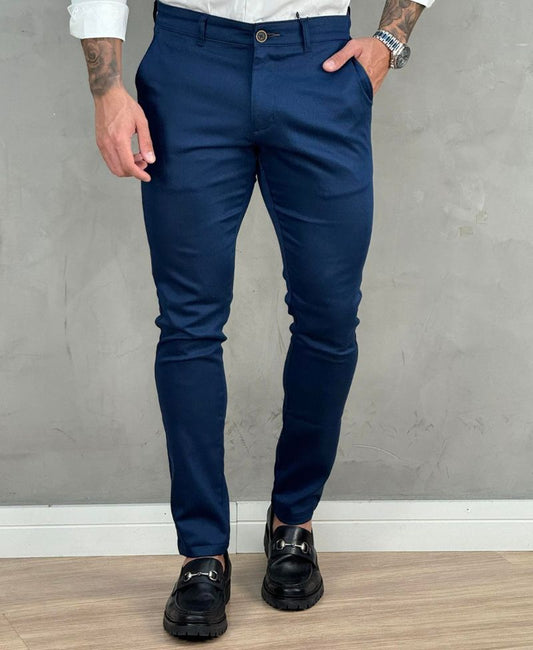 Calça Alfaiataria Azul Bic Masculina Slim - Guilherme Soul
