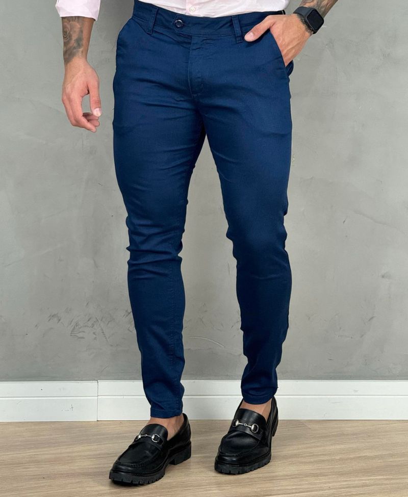 Calça Alfaiataria Azul Royal Masculina Super Skinny - Paladho´s Jeans