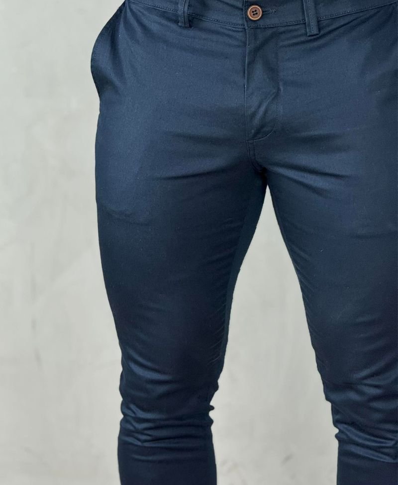 Calça Alfaiataria Azul Marinho Masculina Skinny - Kanzo