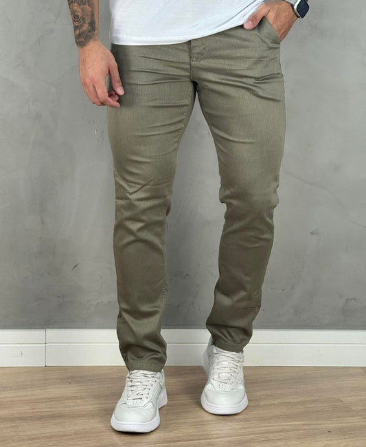 Calça Alfaiataria Caqui Masculina Slim  - Paladho´s Jeans Wear