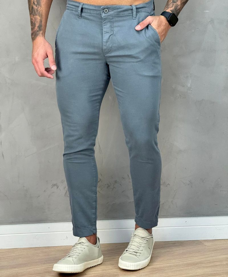Calça Alfaiataria Chumbo Masculina Skinny - Visual Jeans