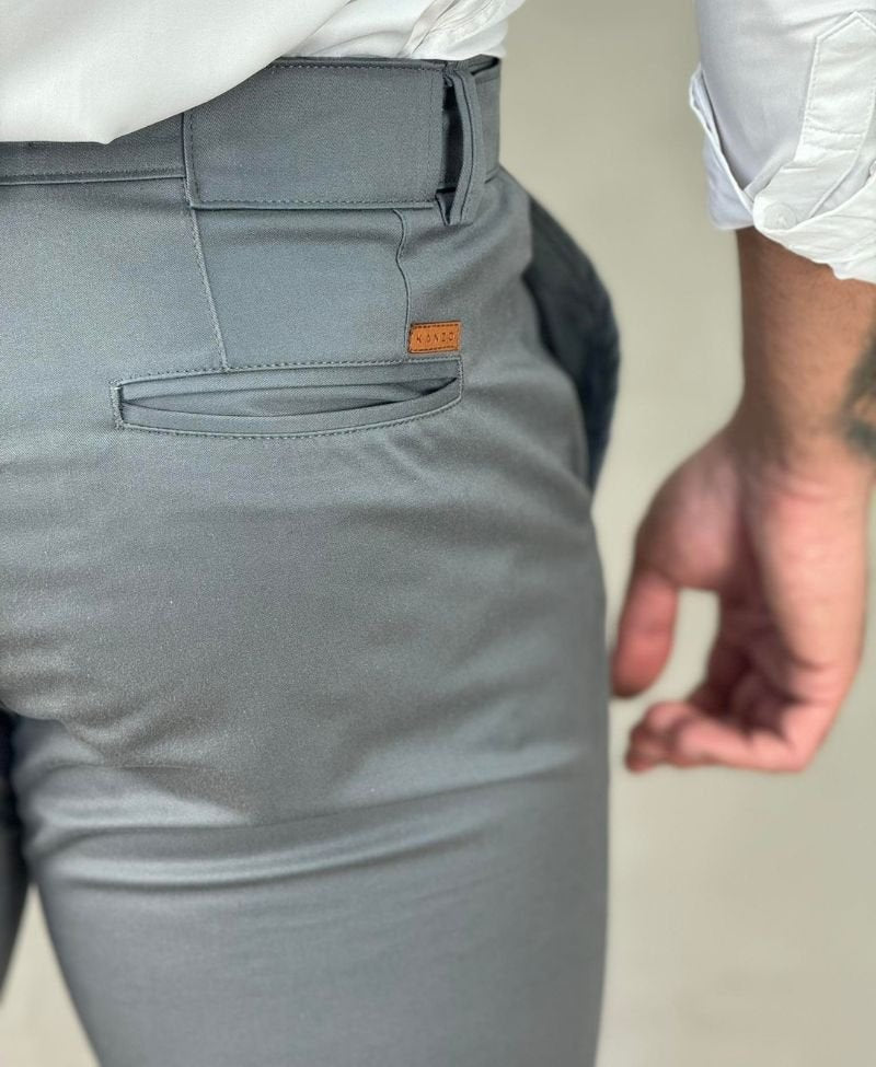 Calça Alfaiataria Cinza Escuro Masculina Slim - Kanzo