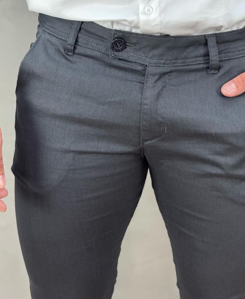 Calça Alfaiataria Cinza Escuro Masculina Super Skinny - Paladho´s