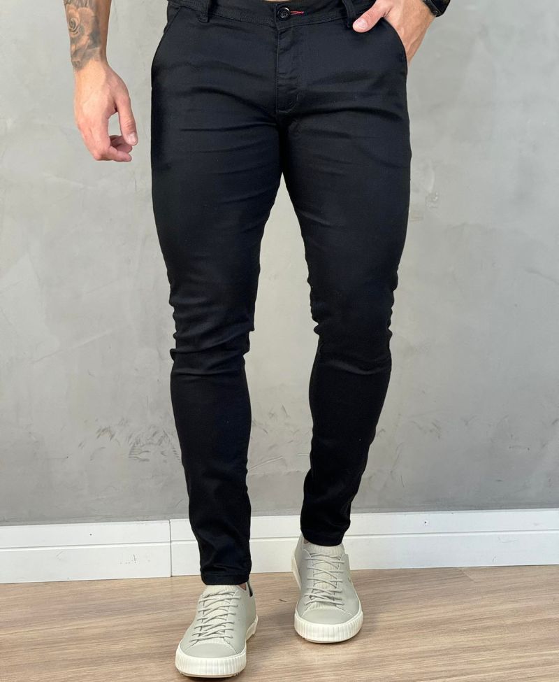 Calça Alfaiataria Preta Masculina Super Skinny - Paladho´s Jeans
