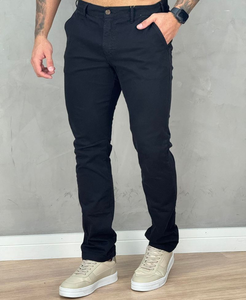 Calça Alfaiataria Preto De Sarja Masculina Slim Vitor - Forum