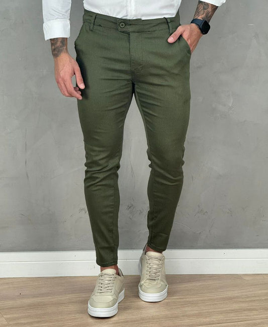 Calça Alfaiataria Verde Masculina Super Skinny  - Truehero