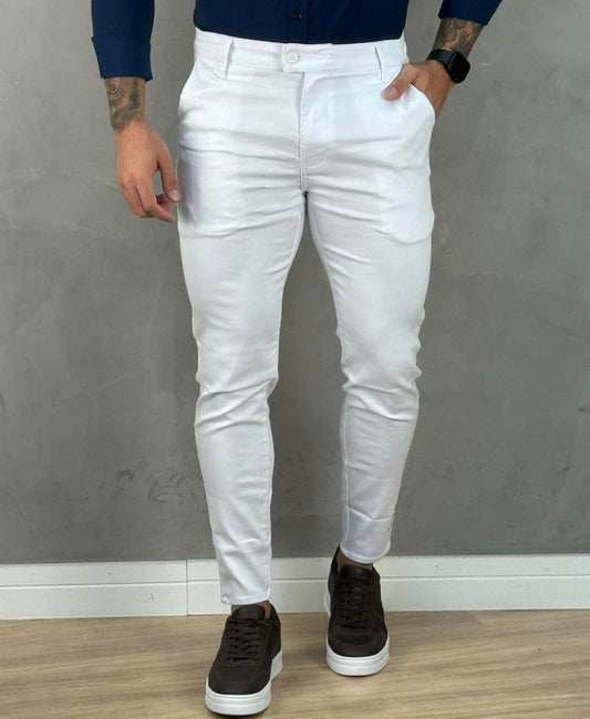 Calça Branca Masculina Alfaiataria Super Skinny - Truehero