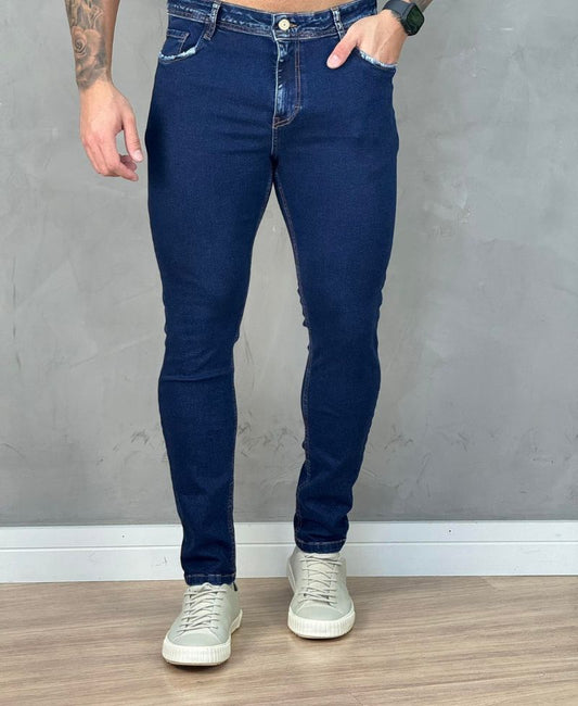 Calça Jeans Escura Masculina Skinny Lisa  - Visual Jeans