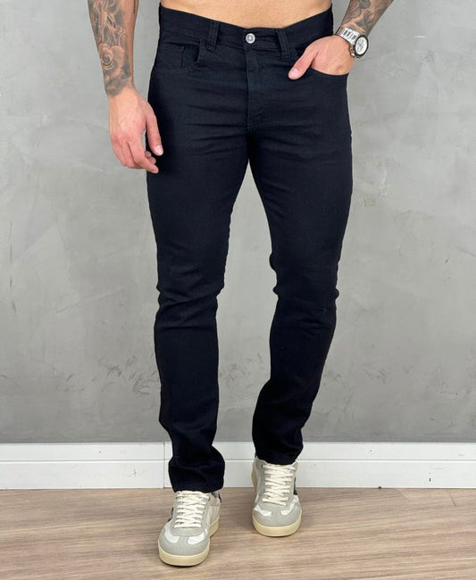 Calça Jeans Preta Masculina Lisa Slim - Keep Work